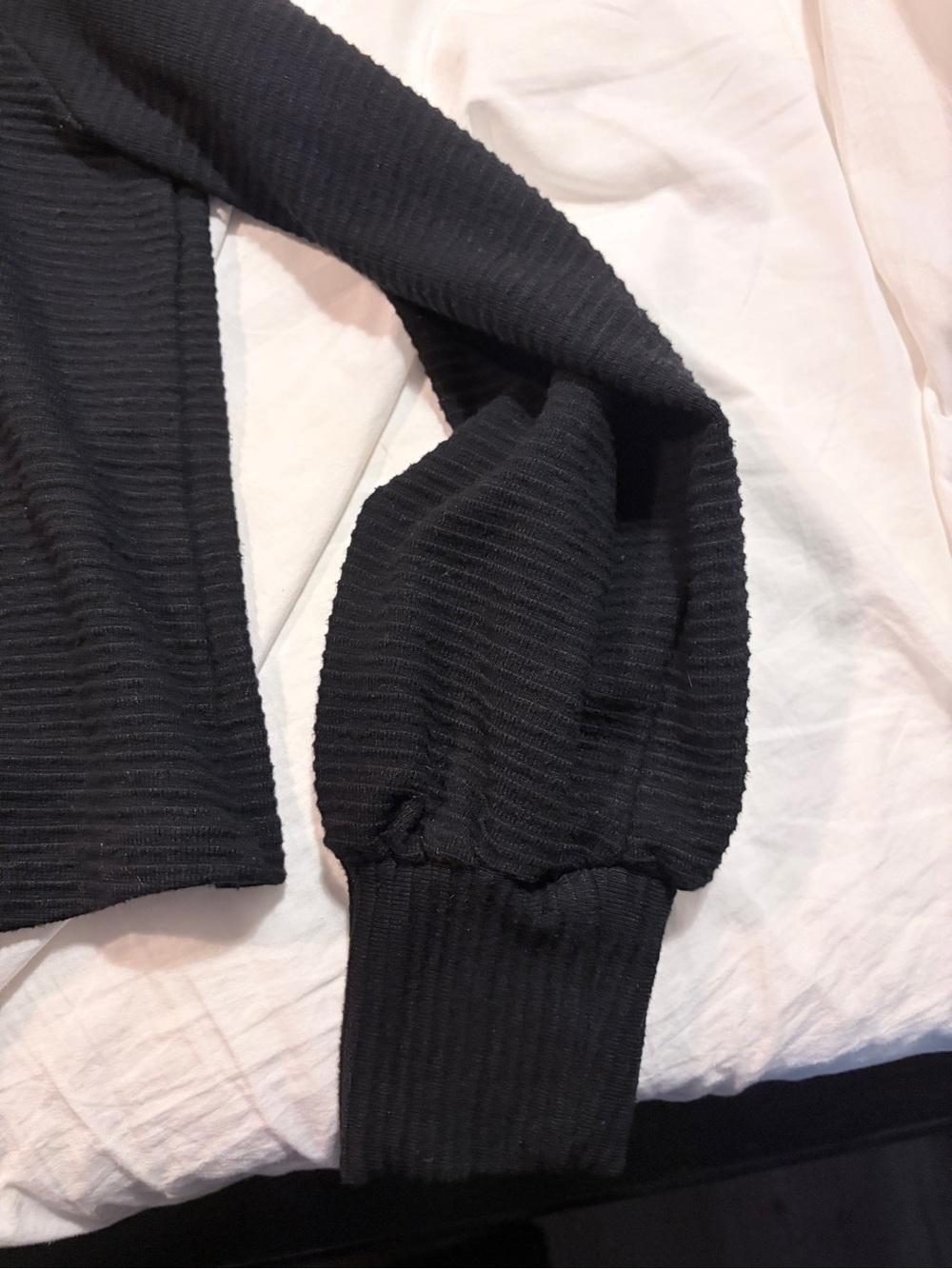 Black Ribbed Mock-Neck Sweater Top - Picture 3 of 3
